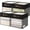 Gray / Black, variant on Storage Cubes, 4 Pack Linen Foldable Storage Bins (13 x 13 inch) with Clear Window and Handles, Fabric Organizer for Shelf Closet, Clothes, Books - (Green and White)