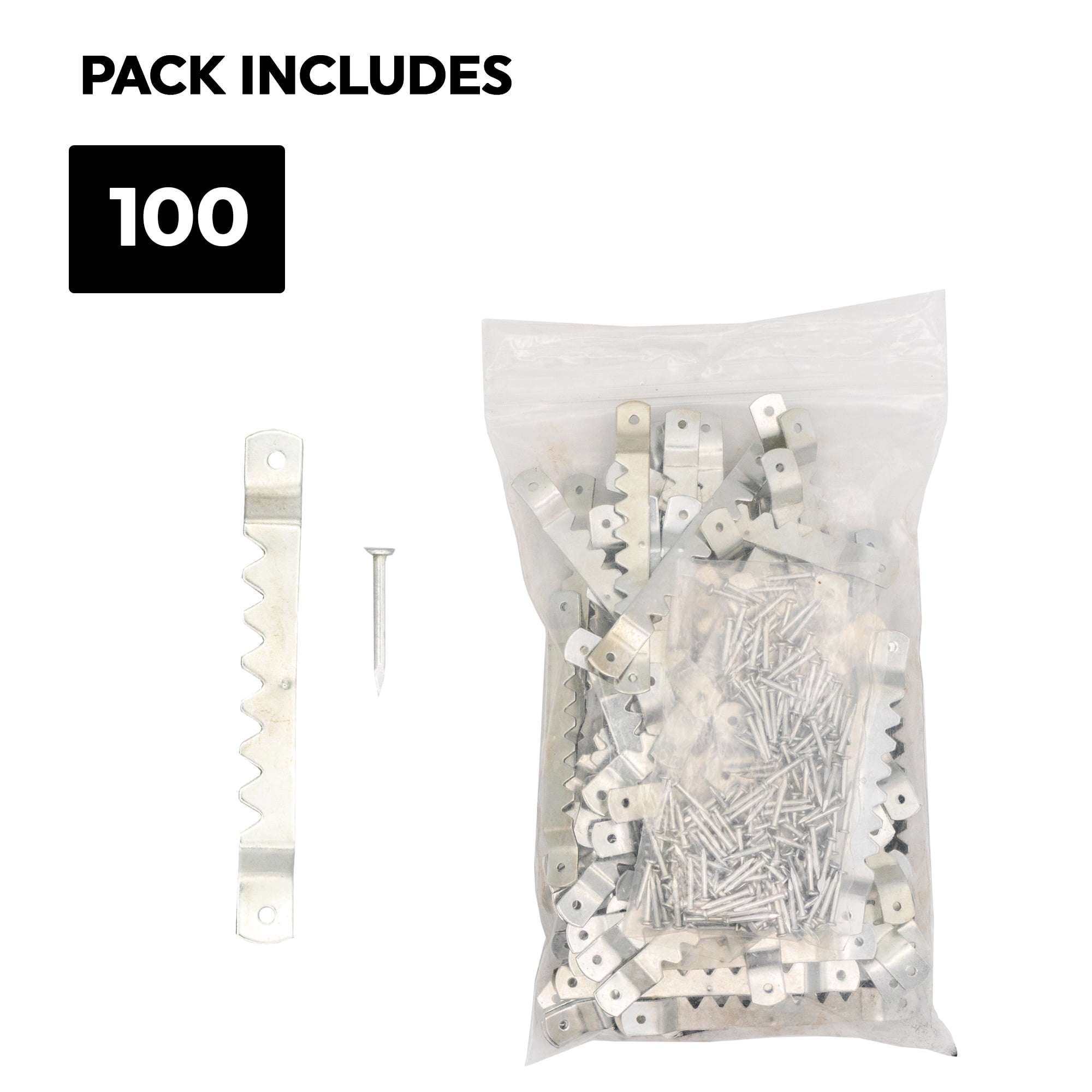 100 Sawtooth Picture Hangers 2-3/4 Inch W/nails by AMS