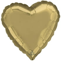 17 inch Heart - White Gold Anagram Foil Mylar Balloon - Party Supplies Decorations