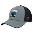 thumbnail image 3 of Men's Fanatics  Gray/Black San Jose Sharks Authentic Pro Home Ice Trucker Adjustable Hat, 3 of 4