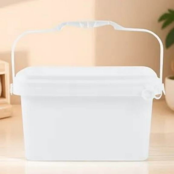PBPBOX White Paint Bucket with Lid and Handle Made of PP Material for Home Pigment Storage and Painting