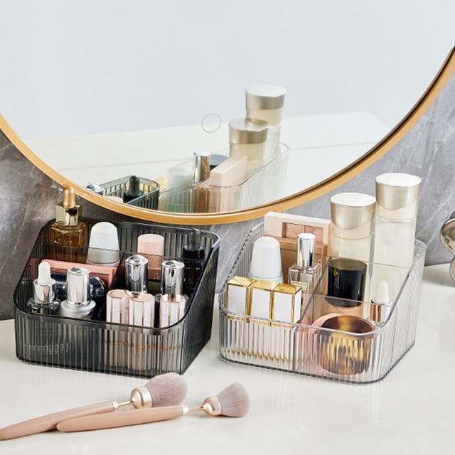 YAOMOBB Makeup Tools Box Clear Cosmetics Storage Box Organizer Multi Compartments Lipstick Makeup Container