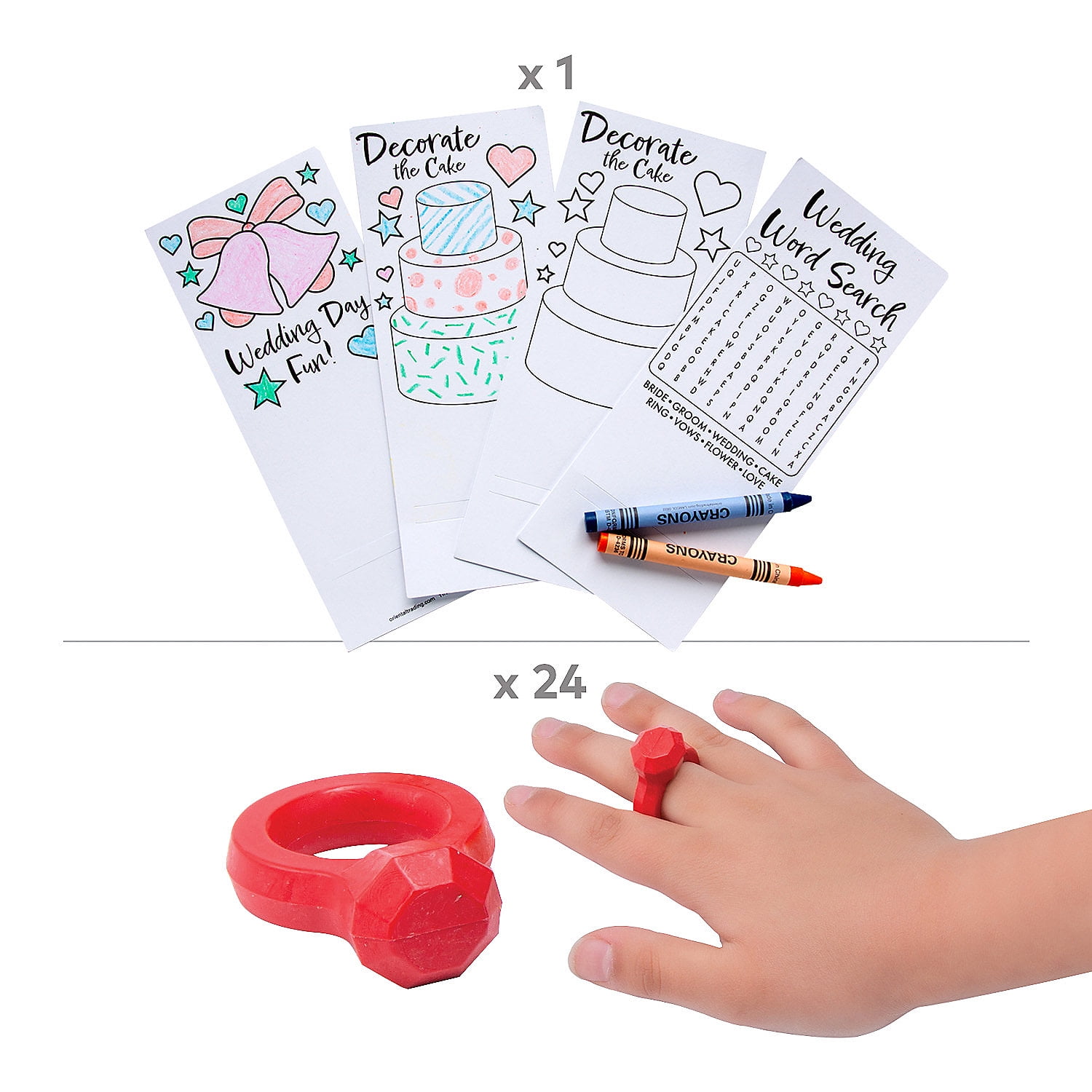 Fun Express Wedding Crayon Activity Handout Kit 48 Pieces
