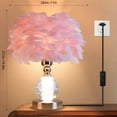 thumbnail image 4 of Feather Bedside Lamp - Modern Pink Feather Table Light with Stylish Shade Table Lamp, 4 of 5