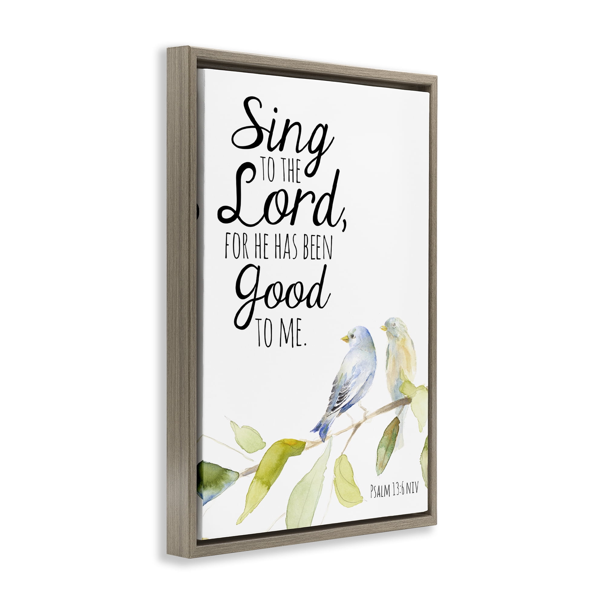 Stupell Industries Sing To The Lord Brown Framed Floater Canvas Wall Art, design by Lanie Loreth