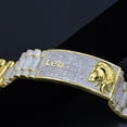 thumbnail image 4 of Mens Zodiac Sign Astrology Horoscope Leo Lion 14K Gold Finish Simulated Diamond Bracelet 8.5'', 4 of 6