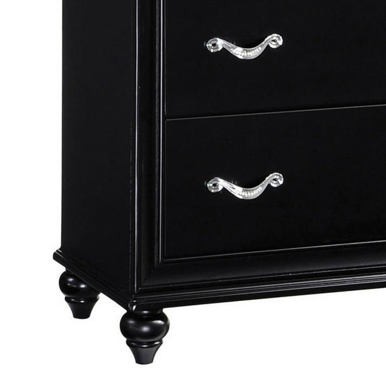 7 Drawers Wooden Dresser with Acrylic Drawer Front Black - Walmart.com