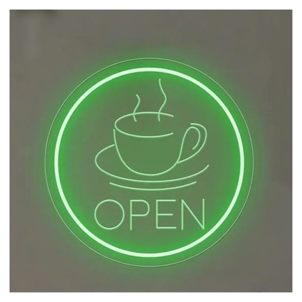 Letrero De Neón De Café Con Grabado 3D Y Luz Regulable Por USB Para Cafetería, Tienda, Bar De Té, Decoración De Cocina,38x38cm
