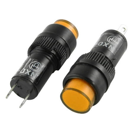 Unique Bargains Unique Bargains 10pcs 10mm Neon Indicator Pilot Signal Light Lamp DC24V Yellow