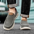 thumbnail image 6 of Mens Canvas Loafers Fashion Casual Breathable Lightweight Slip on Shoes Comfortable Walking Outdoor Driving Shoes Gray 10.5 US, 6 of 7