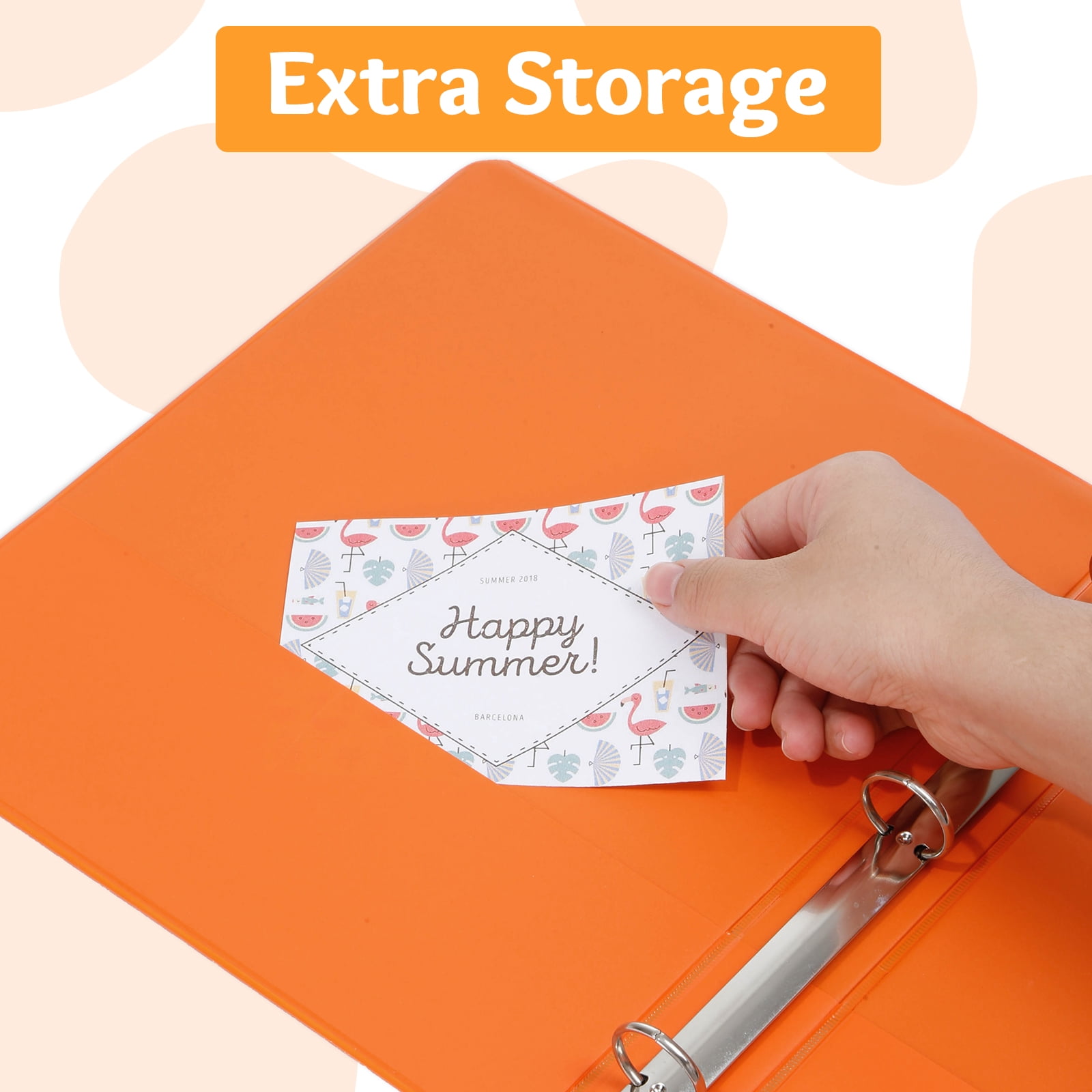 Comix 1 inch 3 Ring Binder, Round Ring 200-sheet Capacity, 6 Pack Orange