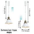 thumbnail image 3 of FSLiving Adjustable Height Track Pendnat Light H-Type Retractable Lift Track Spotlight with Telescoping Rod Adjustable Gimbaled Lamp-Post Halo Track Industrial Cone Lamp, White - 3 Lights, 3 of 7