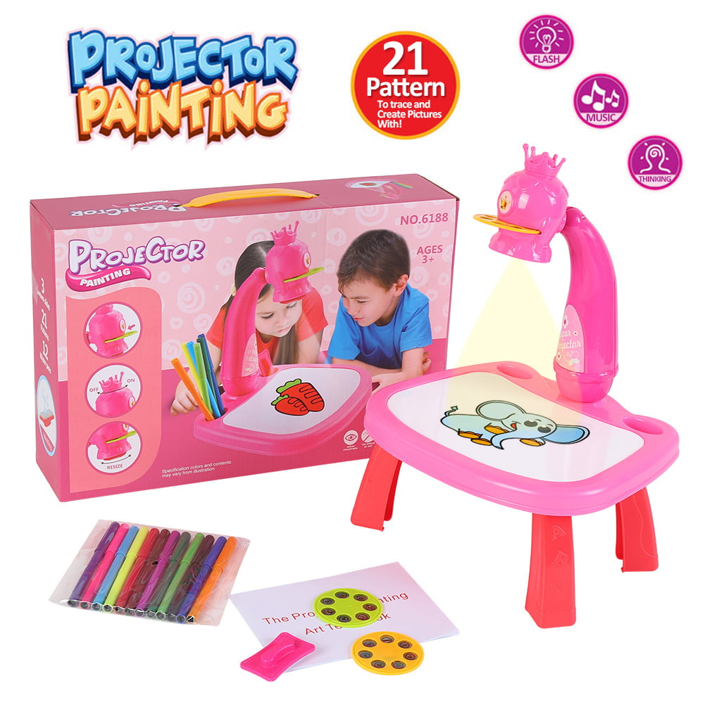 Multifunction Children Magnetic Plastic Drawing Board Projector Painting 
