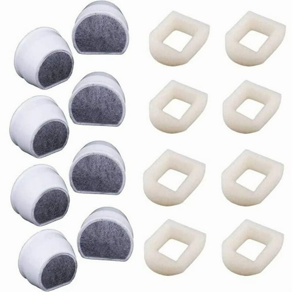 16 Foam Carbon Filters Compatible with PetSafe Drinkwell Fountain INOX 360 Avalon Pagoda Seascape Sedona, Water Fountain Filter for Cats Dogs
