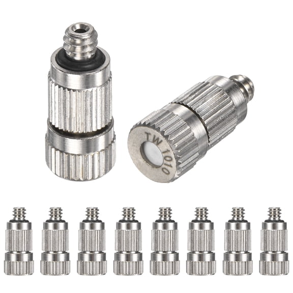 Uxcell 10-Pack Brass Misting Nozzles, 0.1mm Orifice Misting System Parts [3/16"]