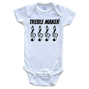 Treble Maker Onesie - Funny Baby Onesie - Music Gift For Babies, 0-3 Months White