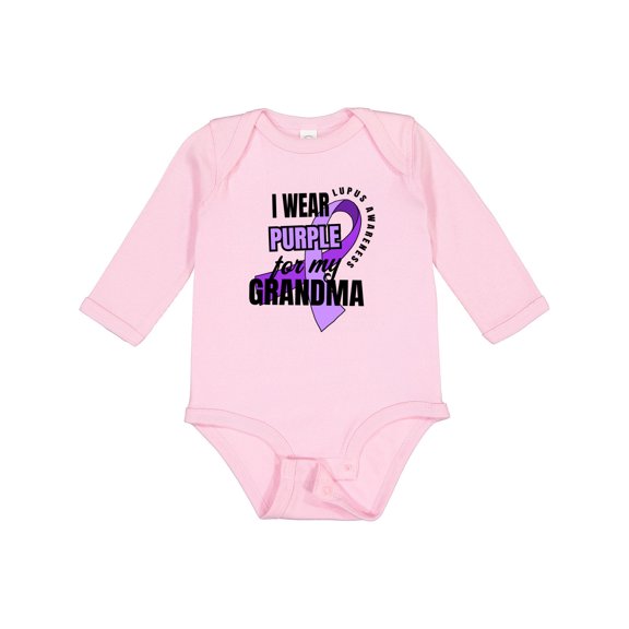 Inktastic I Wear Purple for My Grandma Lupus Awareness Boys or Girls Long Sleeve Baby Bodysuit