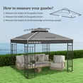 thumbnail image 3 of 10' x 10' Double Tier Gazebo Replacement Canopy Cover, UPF30+, Dark Grey, 3 of 10