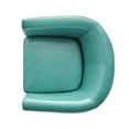 thumbnail image 4 of GDF Studio Jackson Contemporary Faux Leather Swivel Club Chair, Turquoise, 4 of 8