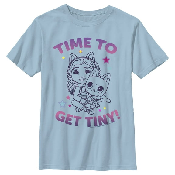 Boy's DreamWorks: Gabby's Dollhouse Gabby Pandy Time to get Tiny  Graphic Tee Light Blue X Large
