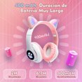 thumbnail image 4 of Audífonos Gaming Bluetooth 5.0 Con Orejas RGB Luz LED manos libres Diadema Ajustable 7h Baterían Color rosa, 4 of 5