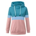 thumbnail image 3 of Women's Color Matching Pullover Hoodies Sweatshirt Pullover Turtleneck Tops Athletic Womens Sweatshirt Snap Hoodie Thick Womens Hoodies Pullover Womens Sweatshirt Jacket Color Hoodie for Women Women, 3 of 6