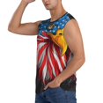 thumbnail image 2 of Disketp Eagle Head With American Flag Sleeveless Tshirts for Men, Muscle Shirts for Men Dry Fit Tank Top-Large, 2 of 5