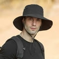 thumbnail image 2 of Wide Brim Sun Hat UV Protection Bucket Cap For Hiking Camping Fishing Women Mens, 2 of 4