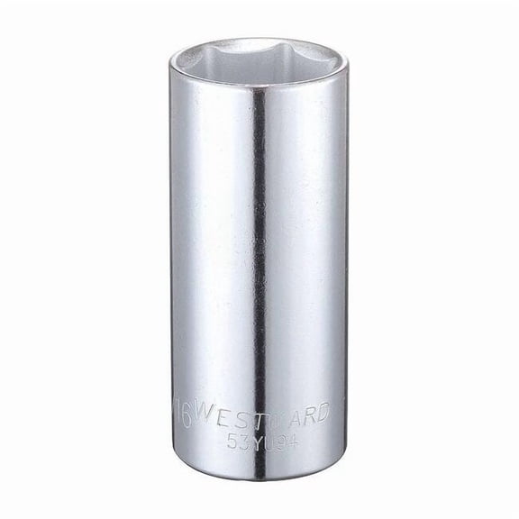 Westward Socket, Steel, Chrome, 1 1/16 in 53YU94