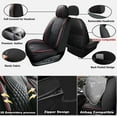 thumbnail image 3 of Car Seat Covers Full Set Fit for Jeep Liberty 2002-2013 Waterproof Leather 5 Seat Covers Automotive Seat Cushion Seat Protectors with Airbag Compatible (Black&Redline), 3 of 8
