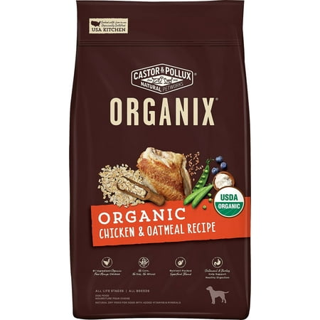 Castor & Pollux Organix Organic Chicken & Oatmeal Recipe Dry Dog Food, 18 (Best Organic Dog Food Brands)
