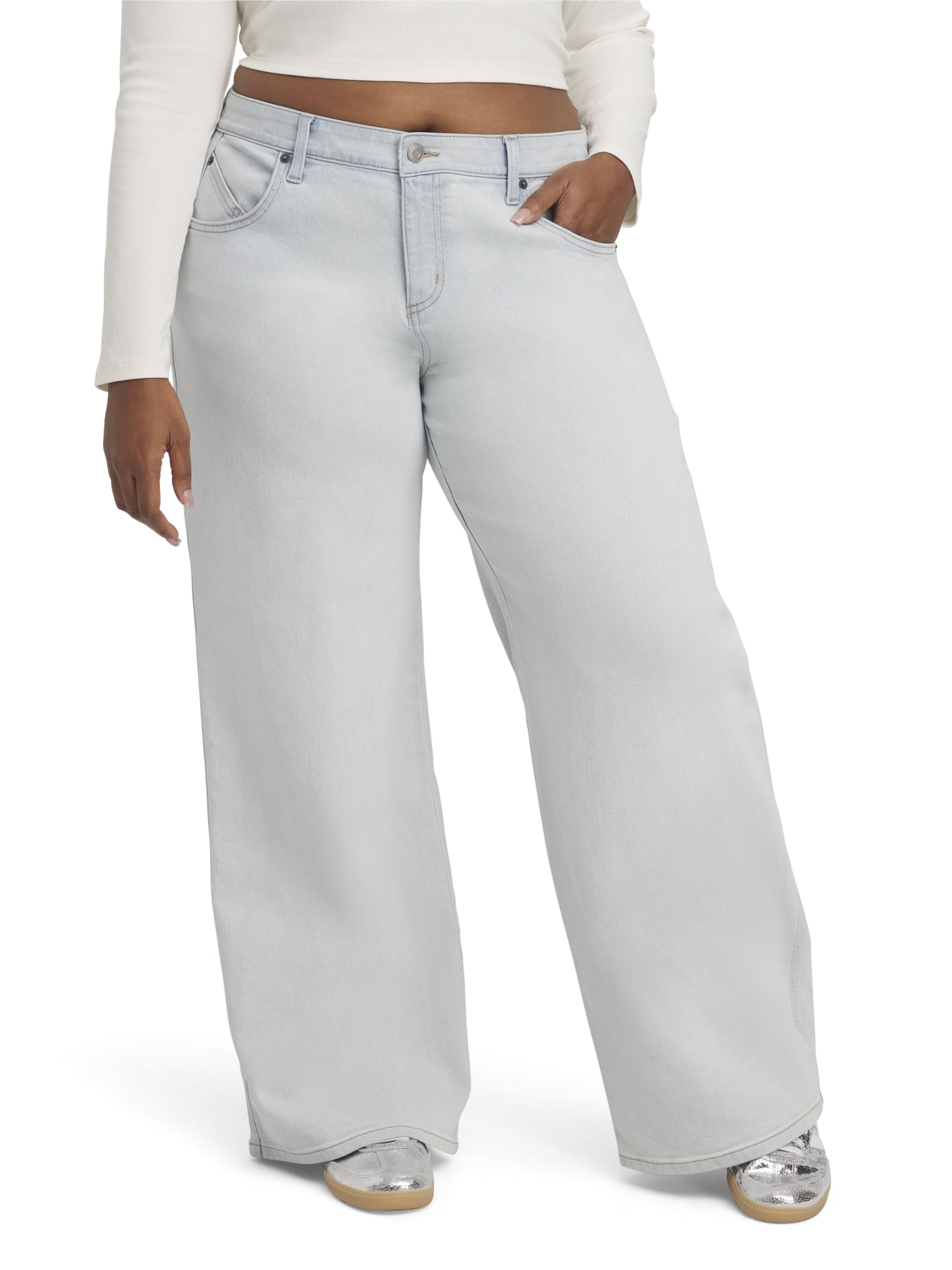 Mills by Millie Bobby Brown Women's Low Rise Boyfriend Denim Jeans, Sizes 00-18
