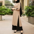 thumbnail image 6 of ZANZEA Women Elegant Stylish Full Sleeve O-neck Muslim Tops Side Split Blouses, 6 of 7