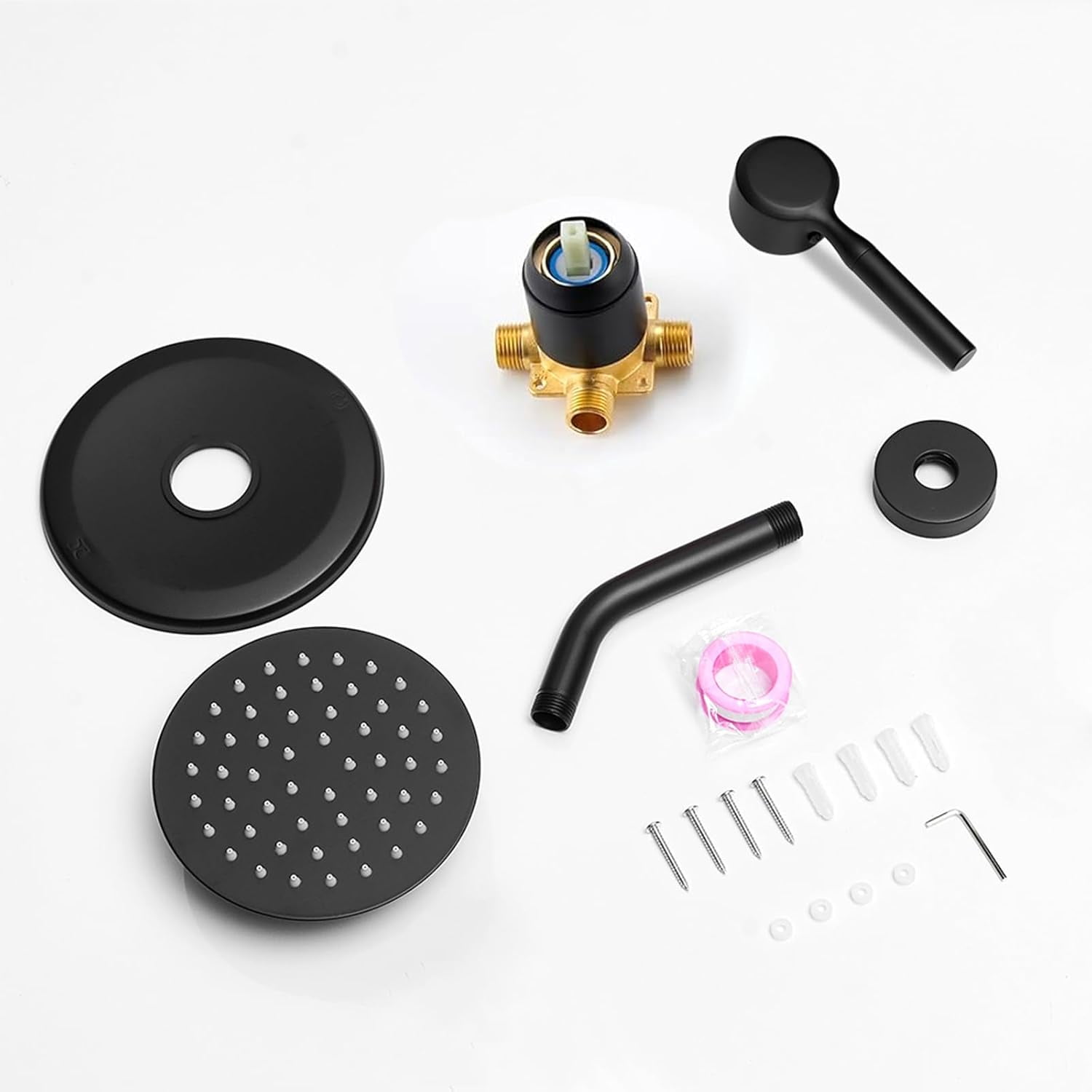 Tub Shower Faucet Set Vae Included with 6-Inch Rain Shower Head and Tub Spout Single-Handle Tub and Shower Trim Kit Matte Black