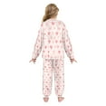 thumbnail image 3 of Fluffy Pajamas Set Fuzzy Winter Warm Pj Sets Pullover Tops and Long Pants Pink Love Heart X-Small, 3 of 8
