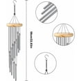 thumbnail image 2 of Carillón de viento para exteriores con base de madera maciza, diseño elegante, tubos de aleación de aluminio que producen un sonido musical nítido, belleza decorativa para patio, jardín y balcón, 2 of 5