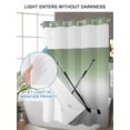 thumbnail image 4 of No Hook Cloth Fabric Shower Curtain with Snap in Liner, Sage Green Gray Ombre Waterproof Shower Curtains Set with See Through Top Window, Black Hockey Sticks Minimalist Style Bath Curtains 72"x78", 4 of 6