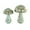 Green Handmade Glossy Weathered Abstract Mushroom Asymmetrical S/2 12", 10"H, variant on 12", 10"H Green Glass Handmade Glossy Weathered Mushroom Sculpture, by DecMode (2 Count)
