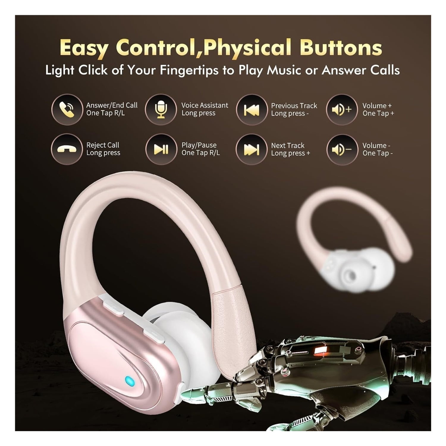 Wireless Earbuds Sport Bluetooth Headphones 5.3, 80Hrs Stereo New Bluetooth Earbuds with HD Mic, Earbuds with ENC Noise Canceling Earphones, IP7 Waterproof Headset for Sports/Workout/Running
