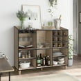 thumbnail image 6 of Carson 7-Shelf Wood Buffet with Bottle Rack, Natural Oak, 6 of 8