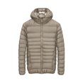 thumbnail image 3 of qafoshin Men's Padded Winter Jacket Warm Thickened Solid Long Sleeve Coat Trendy Casual Hooded Outerwear with Side Zip Pockets, 3 of 6