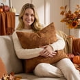 thumbnail image 4 of Embroidered Maple Leaf Cushion Cover, 17.7x17.7in Seasonal Fall Decorative Throw Pillow Case, Thanksgiving Halloween Home Ornament for Living Room Camel, 4 of 4