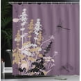 thumbnail image 3 of Ambesonne Dragonfly Shower Curtain, Wildflowers Pattern Art, 69"Wx70"L, Mauve Taupe, 3 of 4