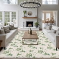 thumbnail image 3 of Summer Botanical Area Rugs 5'x7', Washable Small Throw Rugs for Laundry Room Playroom, Green Spring Floral Birds Vintage Indoor Outdoor Rug Non-Slip Low Pile Carpet Runner Reversible Floor Mats, 3 of 8