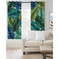 thumbnail image 2 of Summer Tropical Leaves Blackout Curtains 84 Inches Long for Bedroom, Blue Green Botanical Leaf Plants Thermal Insulated Room Darkening Black Out Window Curtain Panels Grommet Drapes for Living Room, 2 of 8