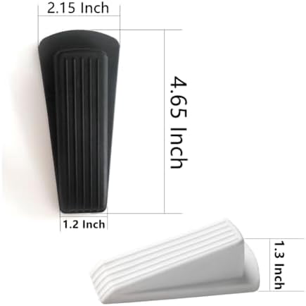 Door Stop, Door Stopper, Door Wedge, 6 Pack Rubber Door Stopper, Rubber Door Stops for Bottom of Door, Works on All Floor Types (Black White)