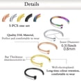 thumbnail image 2 of LAURITAMI 34Pcs 20G Nose Rings Surgical Steel Rings Hoops Studs Diamond Piercing Jewelry For Women, 2 of 3