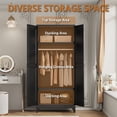 thumbnail image 6 of Polup Metal Armoire Wardrobe Closet with Hanging Rod, 71" Tall Clothing Storage Cabinet with Adjustable Shelves,Black, 6 of 9