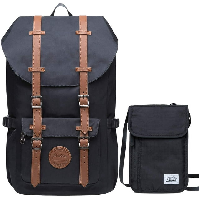KAUKKO Laptop Outdoor Backpack, Traveling Rucksack Fits 15.6 Inch Laptop(5-11-BLACK2PC)