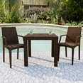 thumbnail image 5 of LeisureMod Dining Arm Chair in Polypropylene with Weave Design Lightweight and Stackable Indoor and Outdoor Use for Modern Home, Patio, Backyard, Living Room Mace Collection Set of 2, 5 of 9